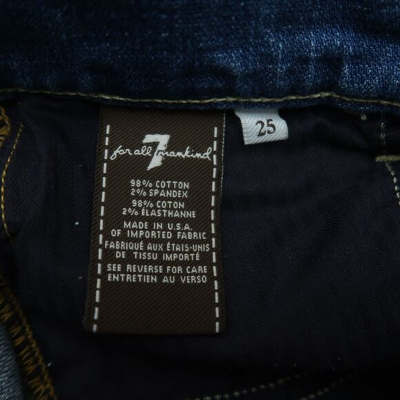 7 For All Mankind Jeans Women's 25 Low-Rise Skinny Bootcut 29" Inseam Distressed - Picture 9 of 16